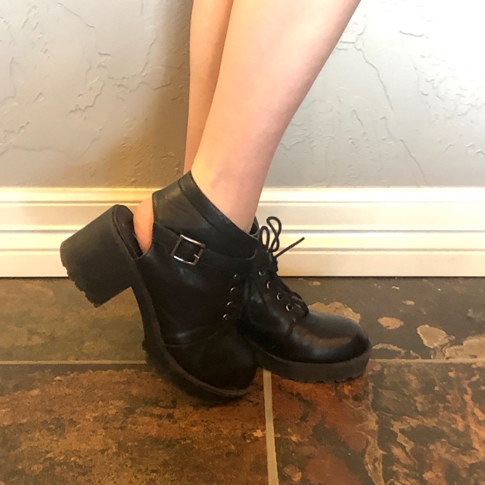 Chunky Black Booties